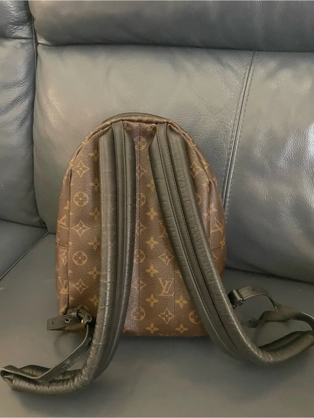 Louis Vuitton Brown Monogram Backpack with Tan Front Pocket